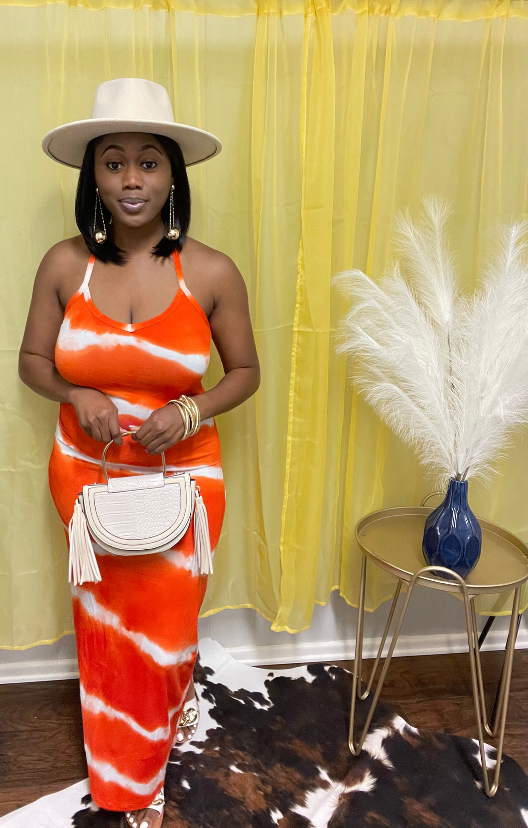 Mia Maxi Dress (Orange)