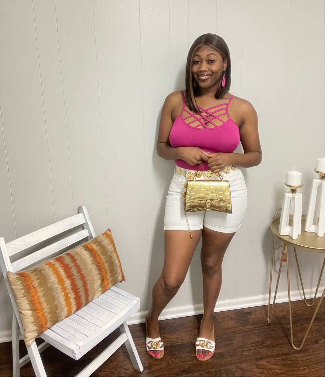 Cross Cross Top (Pink)