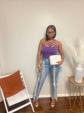 Load image into Gallery viewer, All Laced Up Denim Jeans
